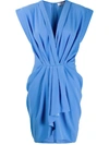 Iro Garm Draped-detail Dress In Blue