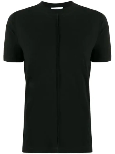Ganni Split-seam Jersey T-shirt In Black