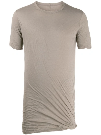 Rick Owens Plain Fitted T-shirt In Grey