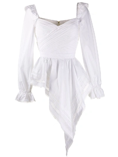 Self-portrait Handkerchief Hem Blouse In White