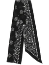 Saint Laurent Paisley-print Skinny Scarf In Black