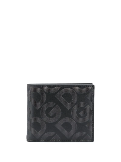 Dolce & Gabbana Dg Embossed Bi-fold Wallet In Black