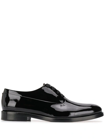 Valentino Garavani Patent Leather Oxford Shoes In Black