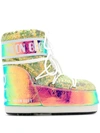 Moon Boot Oil Slick-effect Snow Boots In Acid Green