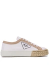 Prada Triangle-logo Low-top Sneakers In White