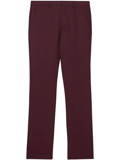 Burberry Classic Fit Wool Mohair Tailored Trousers In Deep Burgundy