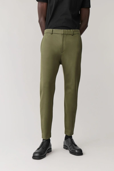 Cos Zipped Hem Slim Trousers In Green