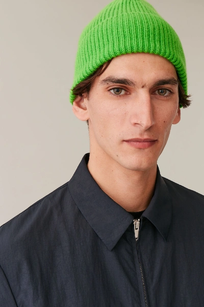 Cos Chunky Ribbed Cashmere Beanie In Green