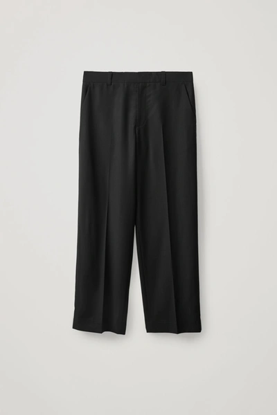 Cos Relaxed-fit Wide-leg Pants In Black