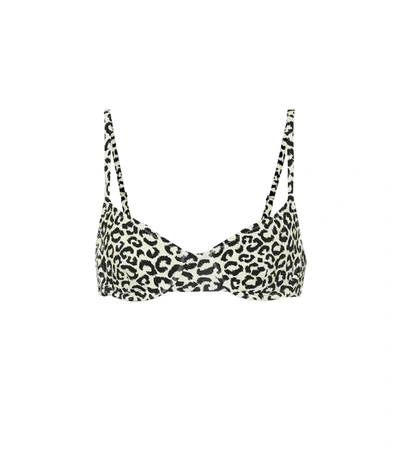 Solid & Striped The Eva Leopard-print Bikini Top