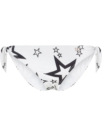 Dolce & Gabbana Millennials Star Print Bikini Bottoms With Bows In White
