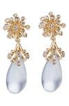 Alexis Bittar Crystal Burst Post Drop Earrings In Steel Blue