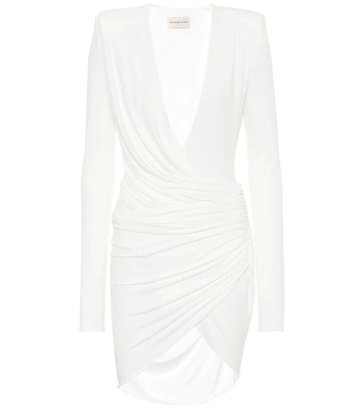 Alexandre Vauthier Ruched Stretch-jersey Mini Dress In White