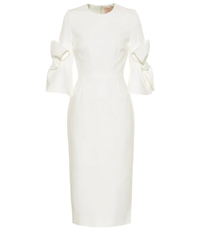 Roksanda Lavete Bow-sleeves Crepe Midi Dress In White