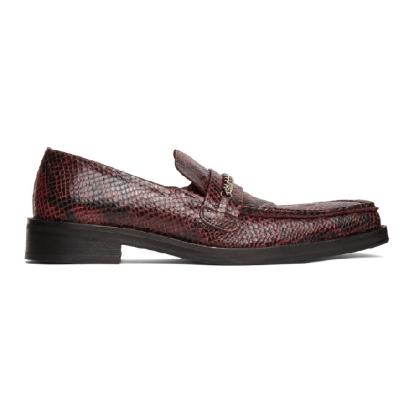 red penny loafers