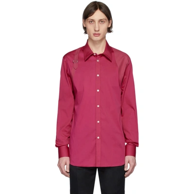 Alexander Mcqueen Double-collar And Cuff Cotton-blend Shirt In Pink