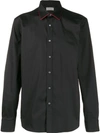 Alexander Mcqueen Double-collar Stretch-cotton Shirt In Black