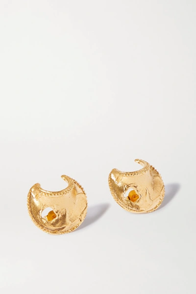 Alighieri The Shield Of Poetry Gold-plated Earrings