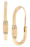 Allsaints Pave Carabiner Small Hoop Earrings In Gold