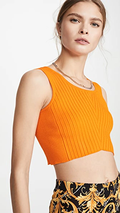 Versace Knit Tank In Orange