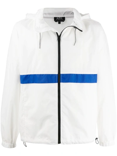 Apc Men's Chemise Rami Stripe Track Jacket In Blue Multi