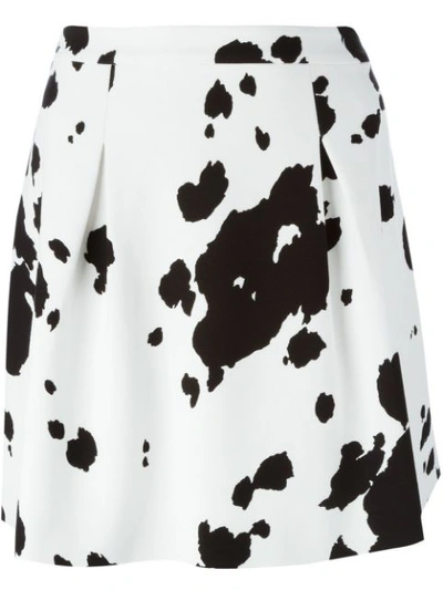 Boutique Moschino Cow Hide Print Skirt In Black