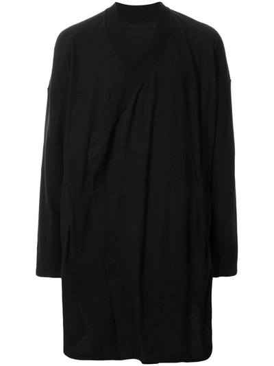 Julius Long-sleeve Wrap Cardigan In Black