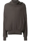 Julius Draped Long-sleeve Jumper In Green