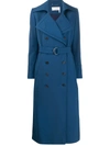 Chloé Double-breasted Trench Coat In Blue