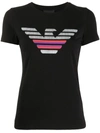 Emporio Armani Short-sleeved Round-necked T-shirt Black Cotton Woman