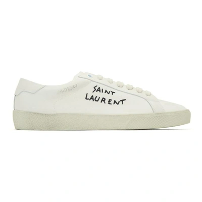 Saint Laurent Off-white Worn-look Court Classic Sl/06 Sneakers In Neutrals