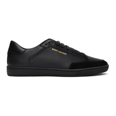 Saint Laurent Black Perforated Leather Court Classic Sl/10 Sneakers