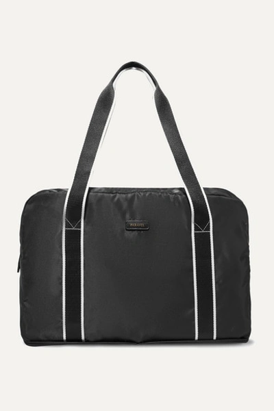 Paravel Fold-up Leather And Grosgrain-trimmed Shell Weekend Bag In Black