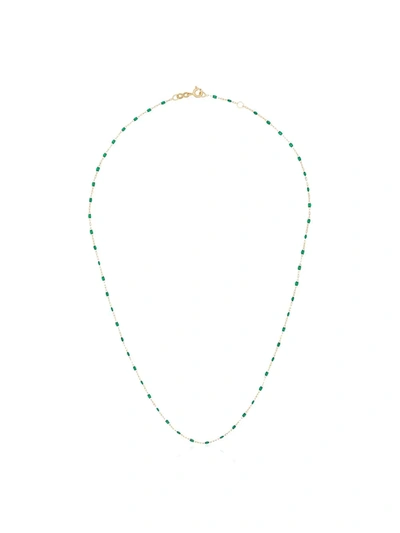 Gigi Clozeau 18kt Yellow Gold And Green Beaded Necklace In 35 Green