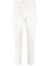 Etro Cropped Turned-up Trousers In White