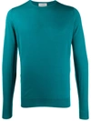 John Smedley Wool Long Sleeve Jumper In Green