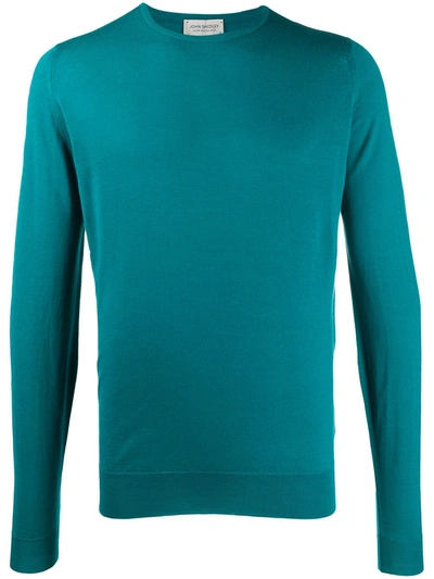 John Smedley Wool Long Sleeve Jumper In Green