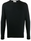 John Smedley Wool Long Sleeve Jumper In Black