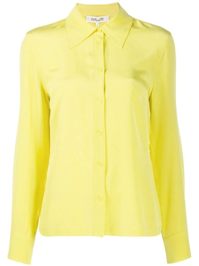 Diane Von Furstenberg Samson Crepe De Chine Shirt In Yellow