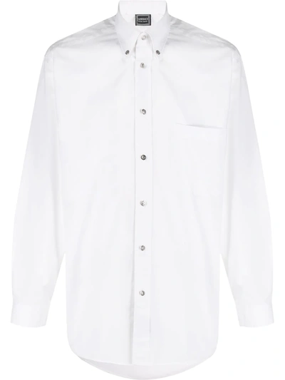 Pre-owned Versace 1990's Medusa Buttons Shirt In White
