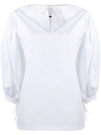 Jil Sander Puff Sleeve Tunic In White