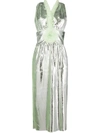 Marco De Vincenzo Ruffle Trim Midi Dress In Metallic