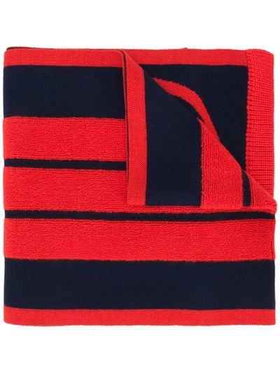 Coach Graphic-intarsia Wool Scarf In Blue