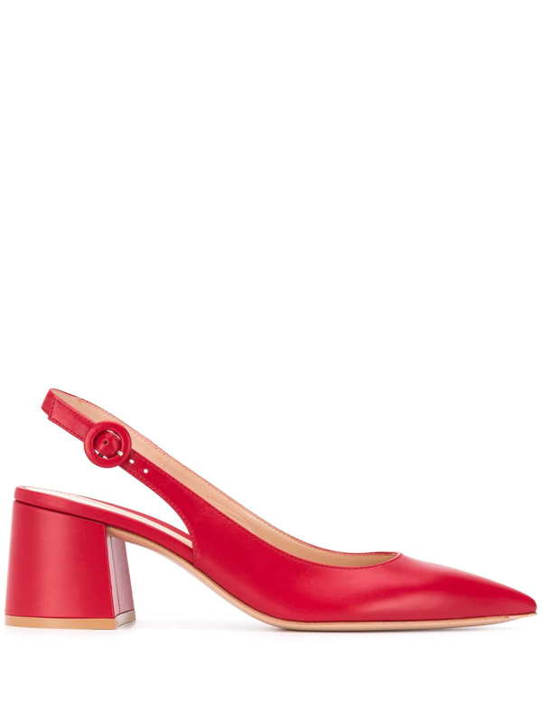 red block heel slingback