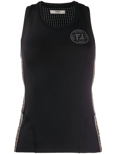 Fendi Ff Logo Vest Top In 黑色