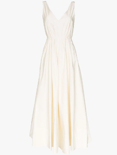 Roksanda Sequin Strap Low-back Gown In White