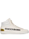 Gucci Neutrals White And Gold New Ace High Top Sneakers
