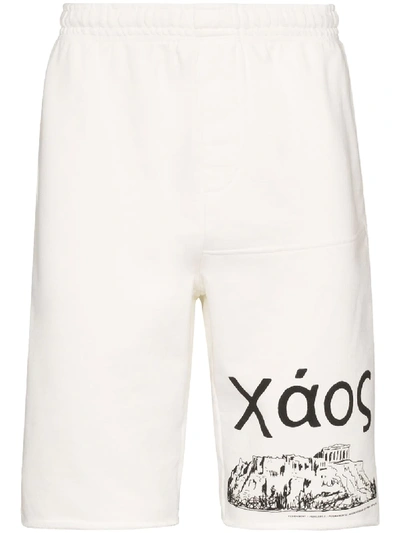 Vyner Articles Greek Print Track Shorts In White