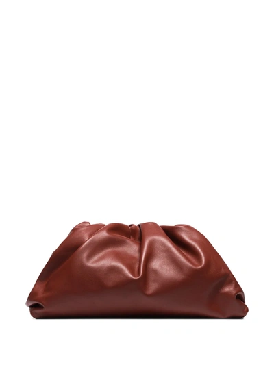 Bottega Veneta Rust Red The Pouch Leather Clutch Bag In Brown