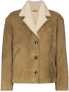 Isabel Marant Étoile Womens Brown Fabio Suede Shearling Jacket